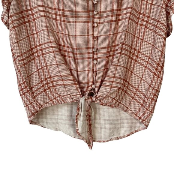 Sim & Sam Button Front Cropped Shirt Womens Large Pink New Blouse New - Picture 4 of 9